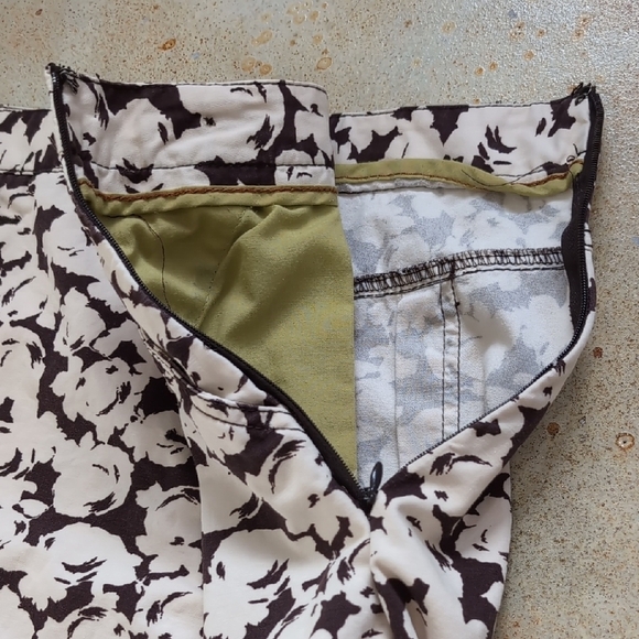 Merona | 100% Cotton A-Line Mini Skirt in Brown and Cream Size 12 - Picture 3 of 10